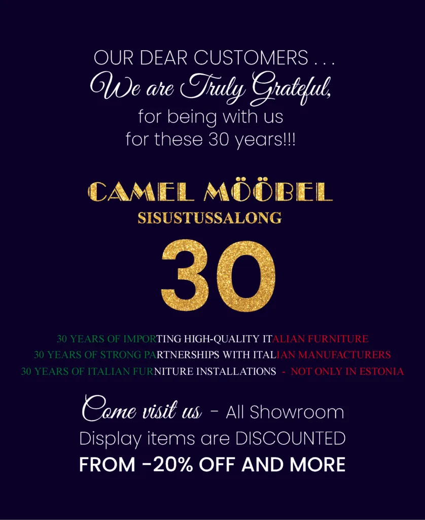 Camel Mööbel 30 years - discount from 20%. mobile view