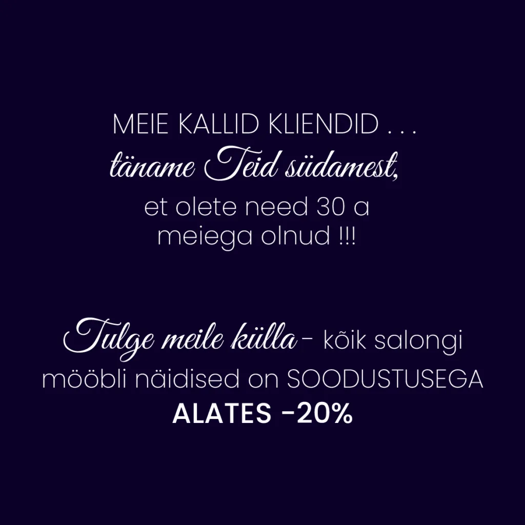 Camel Mööbel 30 aastat - tekst