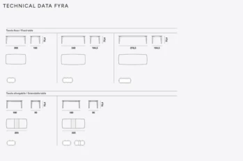table FYRA technical data söögilauad - Alf DaFré - Fyra
